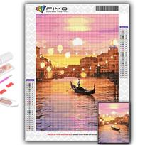 5D DIY Diamond Embroidery Sea Venice Lights Night View Diamond Painting Mosaic Home Decoration Full Round 20X30CM