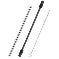 1 Set Convenient Eco-friendly Food Grade Coffee Machine Milk Tube Stainless Steel Pipe And Cleaning Brush Tool gray