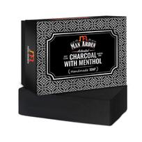 Rankų darbo muilas su aktyvuota anglimi ir mentoliu (125 g), Aktyvuota anglis su mentoliu rankų darbo muilas, Man Arden black