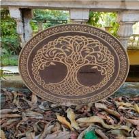 Medieval Wooden Viking Shield - Carving Wooden Round Shield 24'' inch Wall art