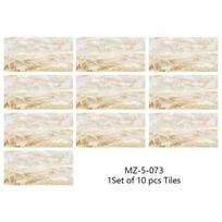 10pcs Yellow Marble Granite Pattern Tiles Wall Sticker Kitchen Oil-Proof Bathroom Waterproof Peel and Stick Art Wall Decals 15cmX30cmX10pcs