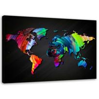 Canvas print, Coloured world map 60x40 įvairiaspalvis