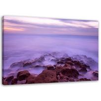 Canvas print, Rocks in the mist 60x40 violetinė