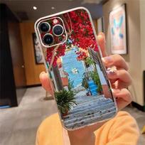 Phone Case For Iphone 14 13 12 11 Pro Max Xs Max Xr X 12mini 14 Plus Se Flower Garden Aesthetic Landscape Case Funda Capa Cell iphone 11ProMax brown