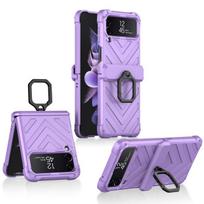 Šarvų vyris, skirtas Samsung Galaxy Z Flip 3 Flip 4 5g dėklas Kietas žiedinis stovas Magnetinis apsauginis dangtelis Z Flip 4 žalia