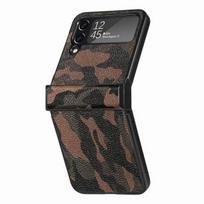 Plonas madingas odinis mobiliojo telefono atlenkiamas dėklas Samsung Galaxy Z Flip4 Flip 4 Flip3 Flip 3 Zflip4 5g Apsauga nuo dulkių Dėklas Funda for Samsung Z Flip 4 ruda