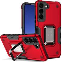 Neslystantis atramos žiedo laikiklio dėklas, skirtas Samsung Galaxy S23 Ultra S22 Plus S21 Fe S 23 22 21 smūgiams atspariems priedų dėklams for Galaxy S23 ultra raudona