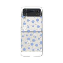 For Samsung Galaxy Z Flip 4 3 Case Christmas Painted Bracelet Transparent Folding Shockproof Pc Hard Back Cover For Zflip4 Flip3 For Samsung Z Flip 4