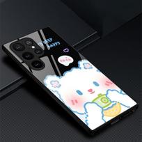 Telefono dėklas, skirtas Samsung Galaxy S22 Plus Ultra Cartoon Cute Bear stikliniai dėklai, skirti Galaxy S20 Fe S21ultra S23plus S21fe juodas dangtelis For Samsung S20