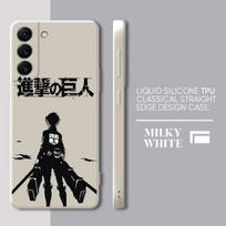 Phone Case For Samsung Galaxy S8 S23 Ultra S20 Fe S22 S9 Plus S10e S21 5g S10 Square Liquid Cover Anime Attack On Titan Japan Samsung S20 5G