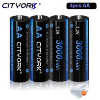CITYORK AA baterija 1,2 V AA įkraunamos baterijos 3000 mAh 1,2 V Ni-MH originalios AA baterijos fotoaparatams, žaislams