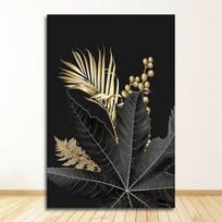 Abstraktus Auksinio Lapo Augalo Sienų Menas Drobės Tapyba Skandinaviškas Plakatas ir Spaudai Sienų Paveikslai Svetainei Modernus Namų Dekoravimas 21*30cm black