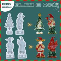 Merry Christmas Silicone Jewelry Casting Mold Resin Epoxy Mould Craft Decor Tool gray