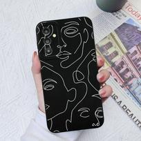 Telefono dėklas, skirtas Samsung Galaxy M32 A32 A31 A51 A13 A14 A03 fotoaparato apsauga, minkštas silikoninis dangtelis, eskizas, madingi dėklai, skirti Samsung Fundas buferiui Samsung A02 / M02