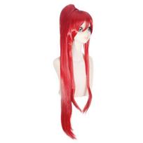 Anime 100CM Gurrenlagann-yoko Cosplay Perukai Raudoni Ilgi Tiesūs Kirpčiukai Kuodelis Moterų Helovino vakarėlio kostiumas Perukas Perucas 100CM raudona