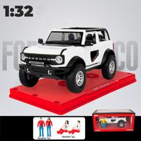 1/32 mastelio „Ford Bronco Lima“ visureigio „Diescast“ automobilio modelio žaislas, ištraukiama žaislinė transporto priemonė su garsu ir šviesa vaikams, mažiems berniukams, mergaitėms, dovanų kolekcija 1/32-17.5x9x7cm balta