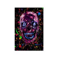 Nauja asmenybės spalva juoda ir balta Bitcoin Ethereum grafiti kaukolė paveikslėlis drobė tapyba sienos meno plakatas namų dekoravimas 21X30cm No Frame black