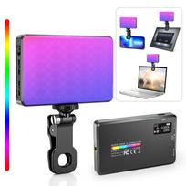 Camnoon ST-120RGB kišeninė RGB vaizdo lemputė, prisegama mobiliojo telefono užpildymo lemputė planšetiniam kompiuteriui vaizdo įrašas juoda