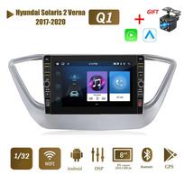 8 colių Wifi 2Din Android automobilio radijo multimedijos vaizdo grotuvas skirtas Hyundai Solaris 2 Verna 2017-2020 su mygtuko rankenėle Carplay GPS 2+32GB 1+32GB