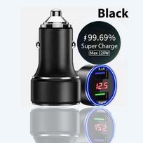 USB automobilinis įkroviklis 120w 2 prievadų greito įkrovimo adapteris skirtas iPhone 13 Pro Max 12 11 7 8 Plus Xiaomi Samsung mobiliųjų telefonų priedai juoda