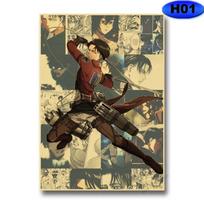 Ataka prieš Titanus 4 sezonas Plakatas Retro Kraft Popieriaus Plakatai Sienų Lipdukai Namų Anime Dekoras Mokslo Kambarys Baras Kavinė Sienų Menas Tapyba 30x21cm beige