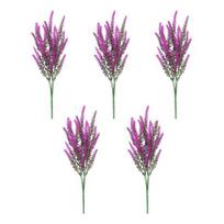 5Pcs Durable Artificial Plant Exquisite Ornamental Long Lasting Simulation Lavender Photography Props Party Supplies