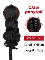 „Miss Wig“ sintetinio pluošto arklio uodegos priauginimas „Claw Wavy Fake Hair“ sintetinis segtukas su arklio uodegos perukas Kasdieniai „Fluffy Wave Pony Tail“ plaukų gabaliukai moterims 45cm