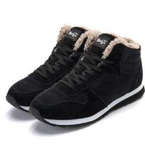 Winter Warm fur Short Ankle Boots for Men Women Unisex Casual Comfy Flat Snow Booties Shoes 48 juoda