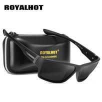 Royalhot Unisex poliarizuoti nauji madingi sportiniai akiniai nuo saulės Vintažiniai akiniai nuo saulės Retro akinių šešėliai, UV400 juoda