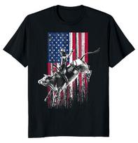 Bull Riders American Flag Unisex marškinėliai S