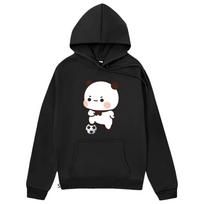 Cute Bubu Is Playing Soccer Hoodies Kawaii Cute Panda Bear Graphic Sweatshirts Women Unisex Casual Y2k Clothes Girl Kawaii Pullover L