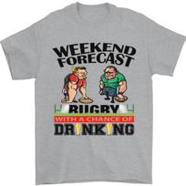 Savaitgalio prognozė Rugby Funny Beer Alcohol Unisex marškinėliai S