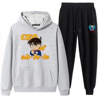 Japonų komiksų Detective Conan poros gobtuvas, tamprės, gobtuvas, vyriškas ir moteriškas pliušinis ir storesnis dviejų dalių komplektas S