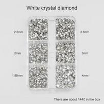 1 dėžutės dydžiai ss6-ss20 Stiklas Nekarštas Fix Kalnų krištolas plokščia Nugara Crystal Stone Strass Blizgučiai Nagų deimantas „Pasidaryk pats“ drabužiams beige