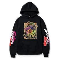 Anime JOJO's Bizarre Adventure Print Hoodies Unisex Women Hoodie Sweatshirts Harajuku Oversized Pullovers Unisex Tracksuit Clothing 2XL black