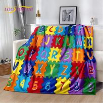ABC Animacinis Abėcėlė Vaikams Vaikams Ankstyvoji Edukacija Minkštas Pliušinis Antklodė, Flanelinis Antklodė Mesti Antklodė Svetainei Miegamajam Sofai 75x100cm (30x40inch)
