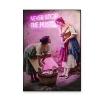 Money Washing Ladies Plakatas Vintažinis pakeistas spausdinimas Namų dekoras Estetinis biuras Motyvuojančios citatos Renesanso drobės tapyba 21cm×30cm NoFrame