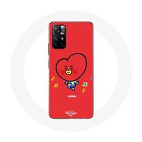 Coque pour Xiaomi Redmi Note 11s 5G BTS Bangtan Garçons BT21 TATA V Fond Rouge raudona