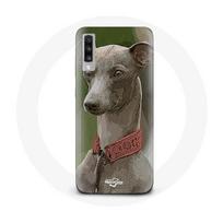 Coque pour Samsung Galaxy A70 Lévrier greyhound Gris pilka