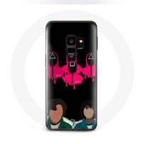 Coque pour Samsung Galaxy S9 Squid Game Seong Gi hun et Kang Sae Byeok Masques Triangle carré et Cer