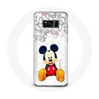 Coque pour Samsung Galaxy S8 plus Mickey Mouse Fleurs Cœurs