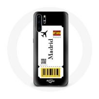 Coque pour Huawei P30 Billet d'avion Madrid Espagne