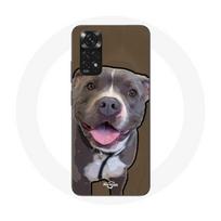 Coque pour Xiaomi Redmi Note 11S Chien Pitbull Blanc gris balta