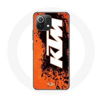 Coque pour Xiaomi Mi 11 Lite KTM Logo blanc fond orange
