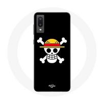 Coque pour Samsung Galaxy A02 One Piece Manga Tete de Mort Fond Noir
