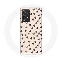 Coque pour Samsung Galaxy A52 Fond de texture abstraite coeurs noirs juoda