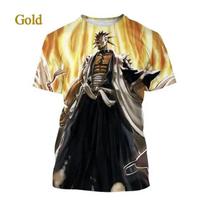 Japoniško Anime BLEACH 3D Spausdinimo Marškinėliai Vyriški Mados Šaunūs Kurosaki Ichigo Apvalia Kaklo Laisvalaikio Unisex Cosplay Šaunūs Marškinėliai Viršutiniai Drabužiai 6XL