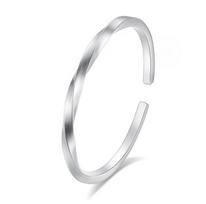 Silver Bracelet Women's Pure Silver Mobius Ring S999 Full Silver Solid Bracelet Women's Day Gift Adjustable size white
