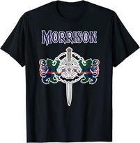 Morrison Scottish Clan Family Name Tartan Lion Sword Unisex T-Shirt S