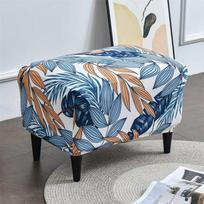 Geometric Wing Back Chair Cover Stretch Floral Spandex Armchair Covers Footstool Single Sofa Slipcovers With Cushion Cover gray